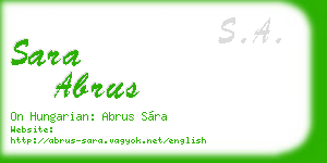 sara abrus business card