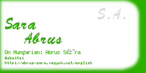 sara abrus business card